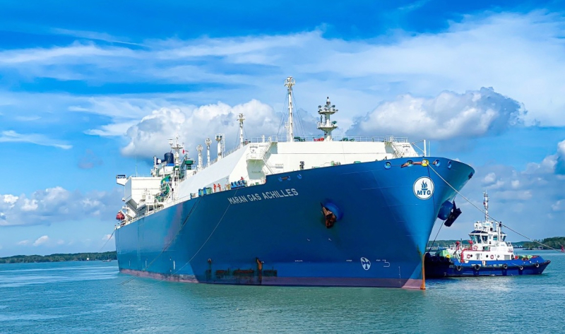 Tàu Maran Gas Achilles cung cấp chuyến hàng LNG phục vụ chạy thử Kho LNG Thị Vải của PV GAS vào tháng 7/2023 từ Nhà cung cấp Shell Eastern LNG.