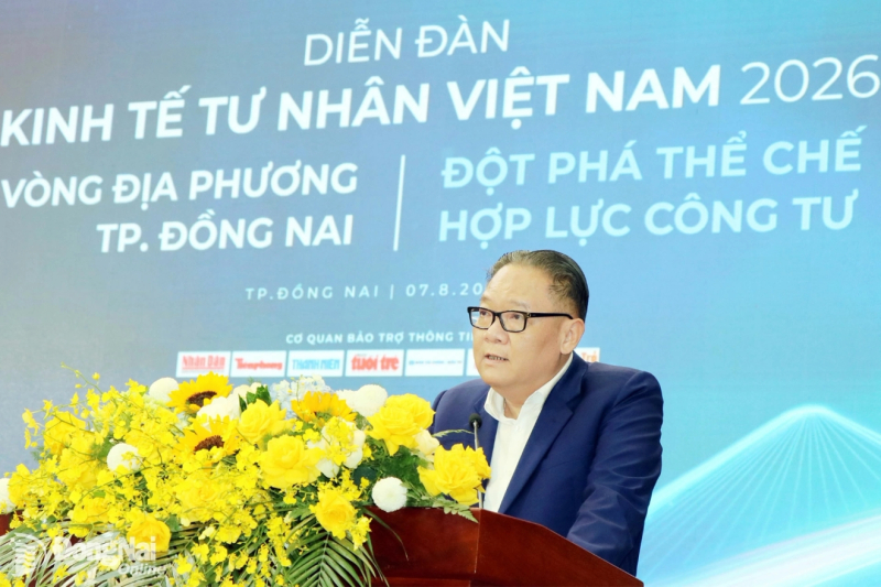 Phó Chủ tịch Thường trực UBND thành phố Nguyễn Kim Long phát biểu địtại sự kiện. Ảnh: Vương Thế/ Báo Đồng Nai