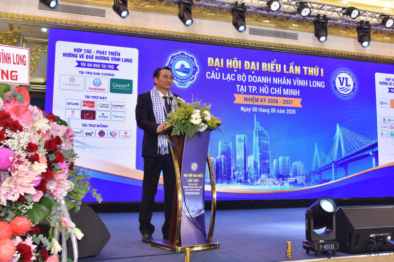 Ông Nguyễn Quỳnh Thiện - Tỉnh ủy viên,Phó Chủ tịch UBND tỉnh Vĩnh Long phát biểu chỉ đạo tại Đại hội
