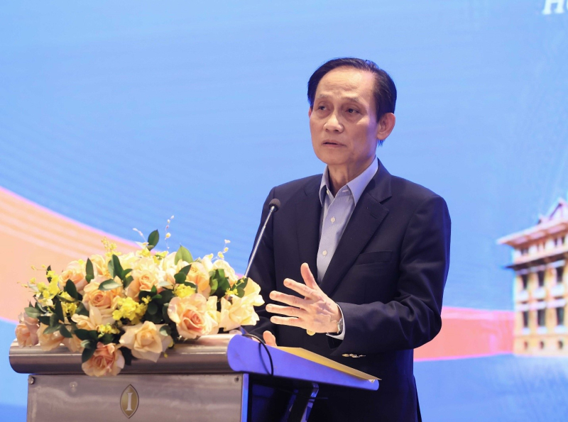 Ủy viên Bộ Chính trị, Bộ trưởng Ngoại giao Lê Hoài Trung phát biểu tại sự kiện