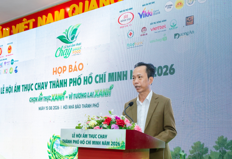 Ông Nguyễn Tấn Việt, Chủ tịch Hiệp hội Ẩm thực TP.HCM (FBA), phát biểu tại sự kiện