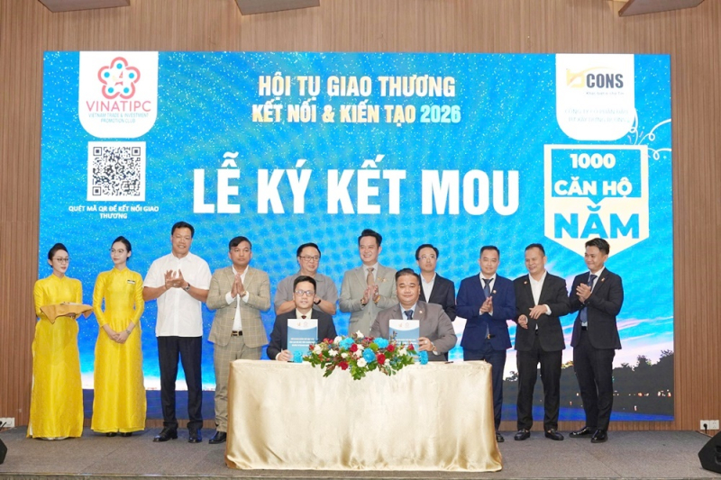 Công ty CP Đầu tư xây dựng Bcons kí kết biên bản ghi nhớ với Câu lạc bộ Xúc tiến Thương mại & Đầu tư Doanh nhân trẻ Việt Nam.