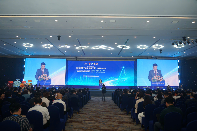 Toàn cảnh Diễn đàn Kinh tế tư nhân (VPSF) 2026 khu vực phía Nam. Ảnh: Đinh Hoa