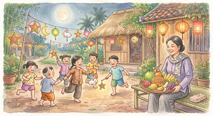 Trung thu mang ý nghĩa đoàn viên, sum họp.Ảnh Internet