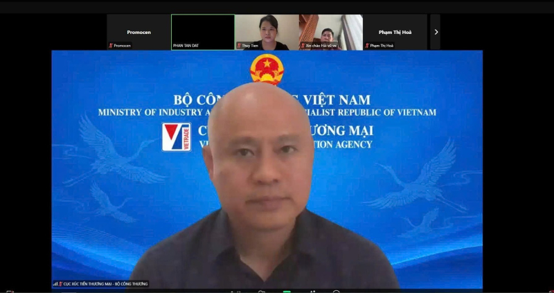 Ông Tạ Mạnh Cường, Giám đốc Trung tâm Hỗ trợ Xúc tiến thương mại và Đầu tư (Cục Xúc tiến thương mại - Bộ Công Thương) tham dự buổi tập huấn.
