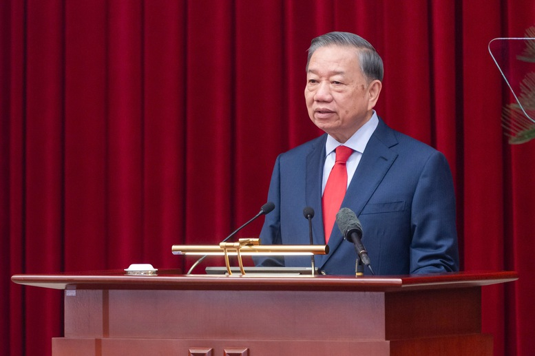 Tổng Bí thư, Chủ tịch nước Tô Lâm phát biểu khai mạc Hội nghị. (Ảnh: chinhphu.vn/Nhật Bắc)