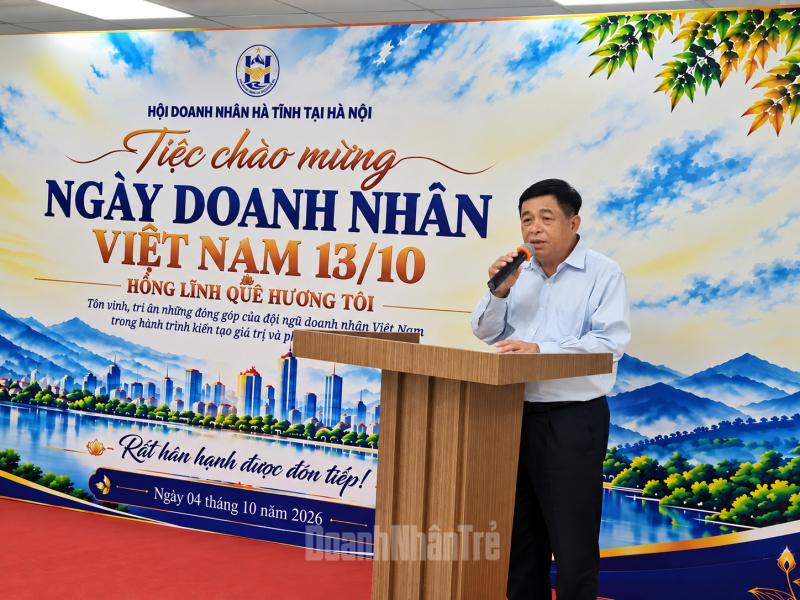 Ông Nguyễn Chí Dũng, nguyên Ủy viên Trung ương Đảng, nguyên Phó Thủ tướng Chính phủ, Chủ tịch Hội đồng hương Hà Tĩnh tại Hà Nội (Ảnh: Phan Chính)