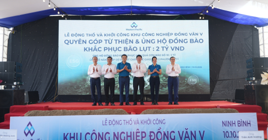 Western Pacific Group ủng hộ 2 tỷ đồng cho đồng bào vùng bão lũ ngay tại lễ khởi công KCN Đồng Văn V